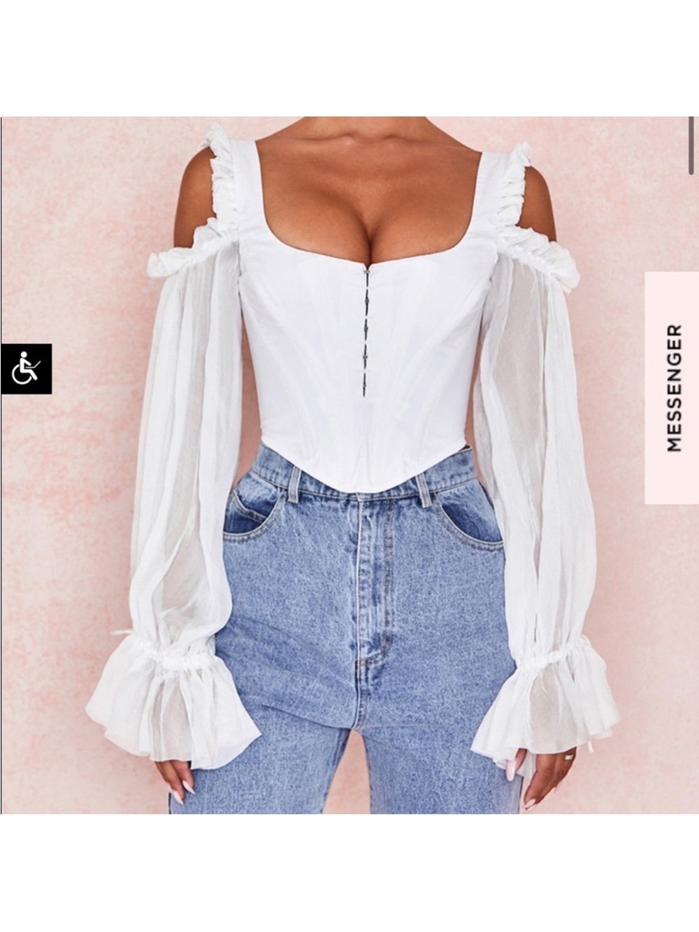 House of CB ‘Claudette’ White Corset Top